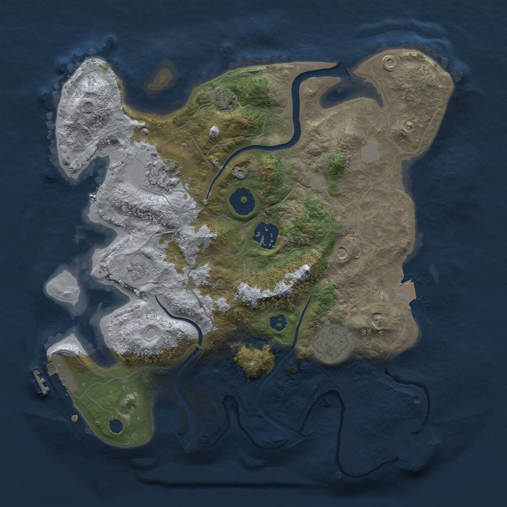 Rust Map: Procedural Map, Size: 3000, Seed: 511533600, 9 Monuments