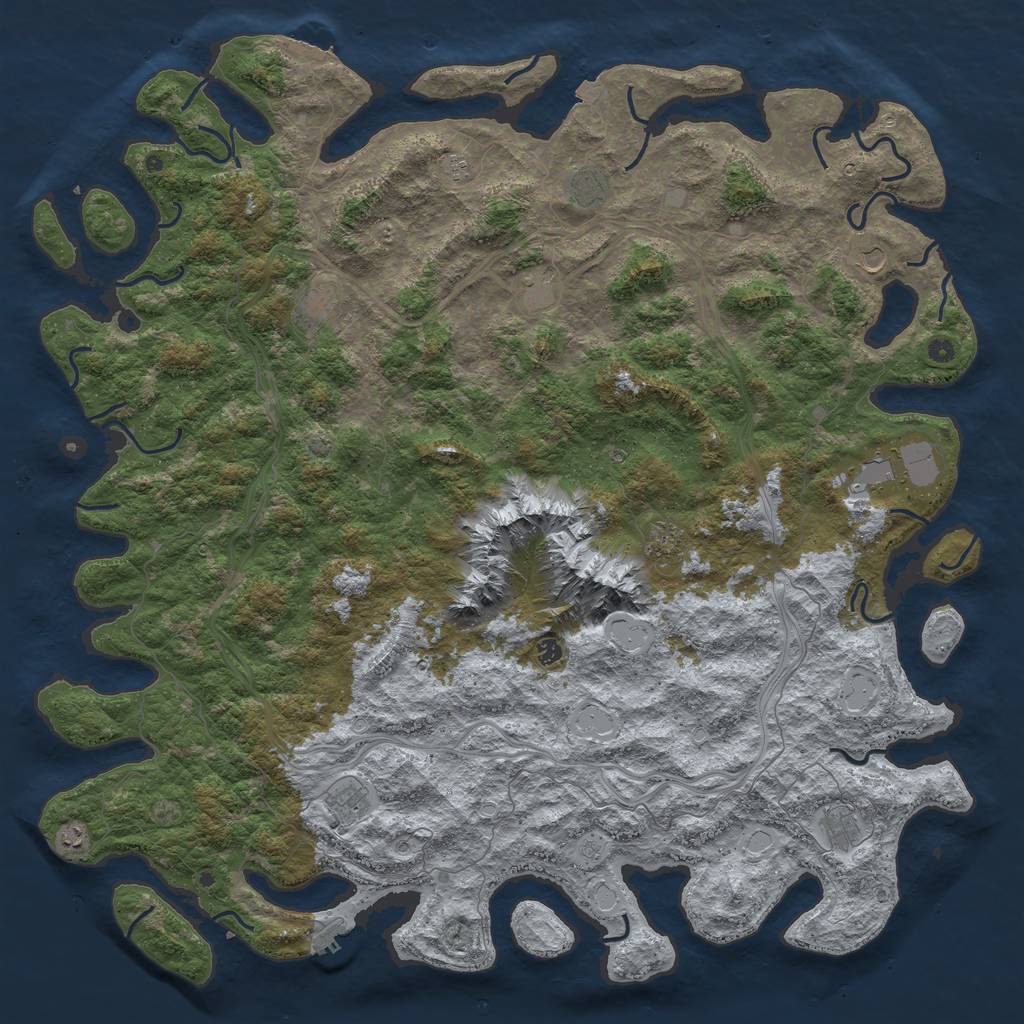 Rust Map: Procedural Map, Size: 6000, Seed: 15000, 19 Monuments
