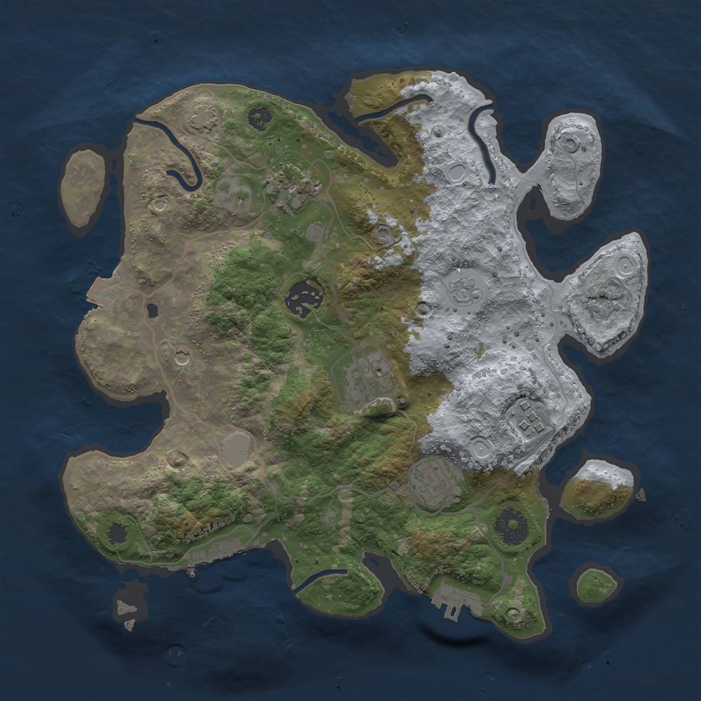 Rust Map: Procedural Map, Size: 3000, Seed: 31304, 13 Monuments