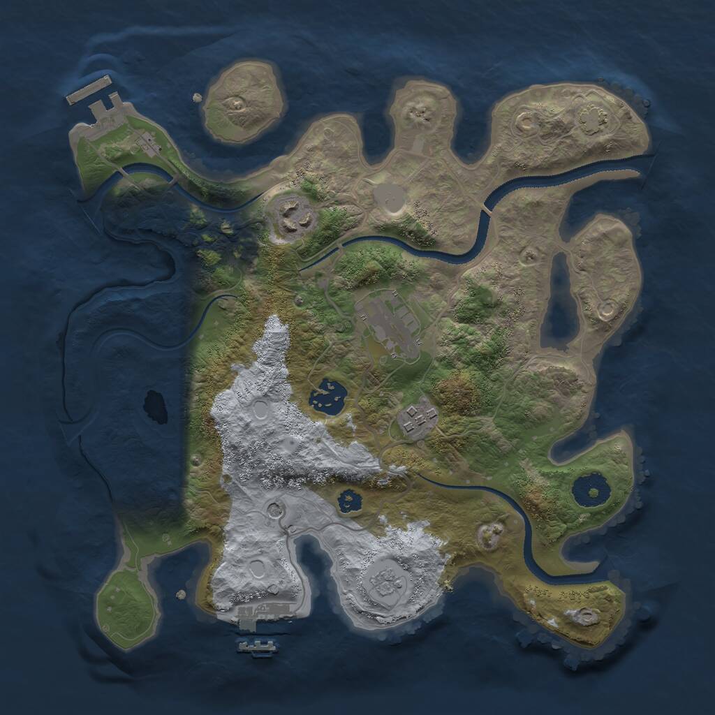 Rust Map: Procedural Map, Size: 3000, Seed: 727738320, 10 Monuments