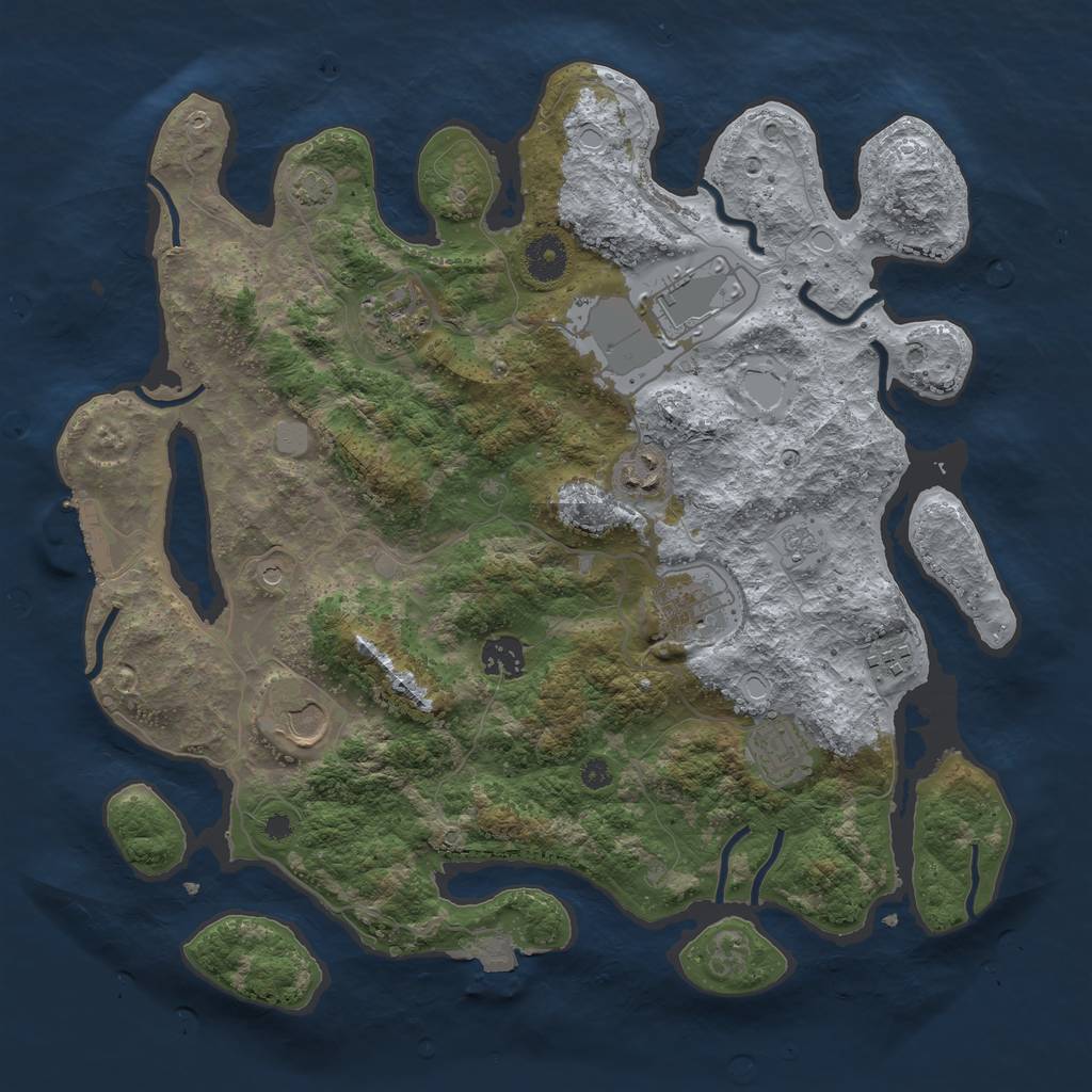 Rust Map: Procedural Map, Size: 3700, Seed: 474409197, 15 Monuments