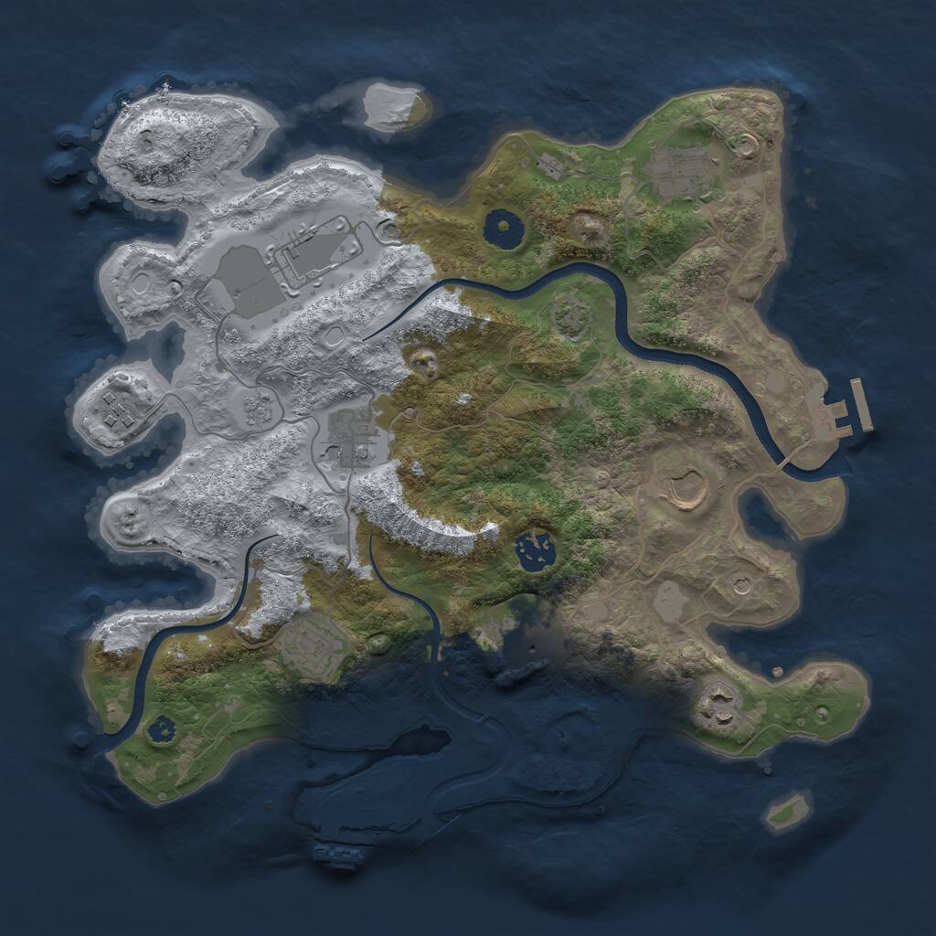 Rust Map: Procedural Map, Size: 3500, Seed: 235862998, 15 Monuments