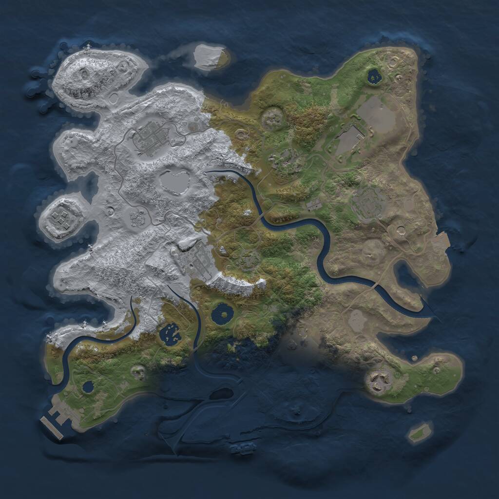 Rust Map: Procedural Map, Size: 3500, Seed: 235862998, 15 Monuments