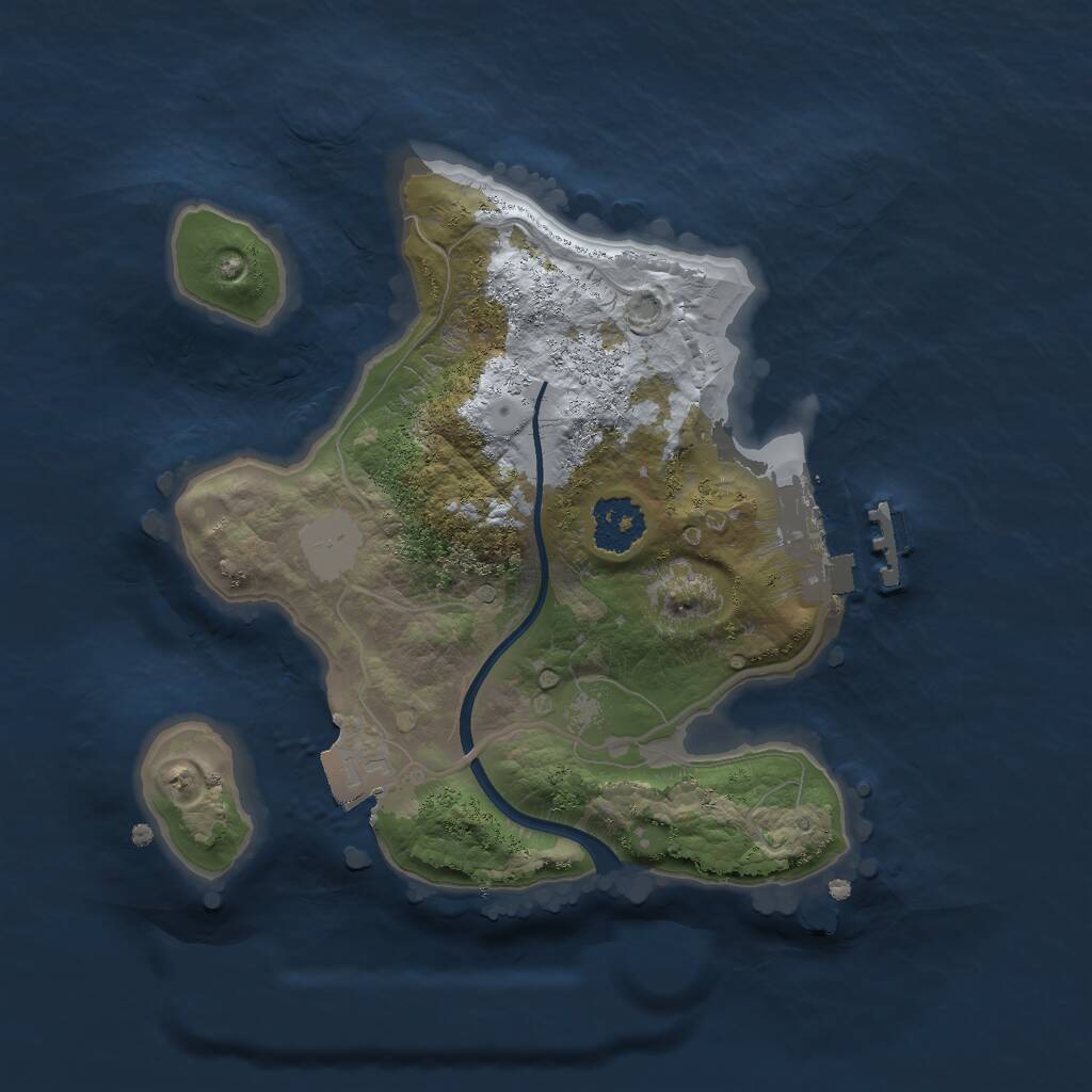 Rust Map: Procedural Map, Size: 2000, Seed: 522181959, 2 Monuments