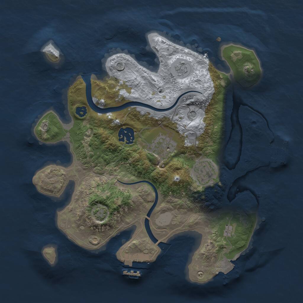Rust Map: Procedural Map, Size: 2700, Seed: 45654561, 9 Monuments