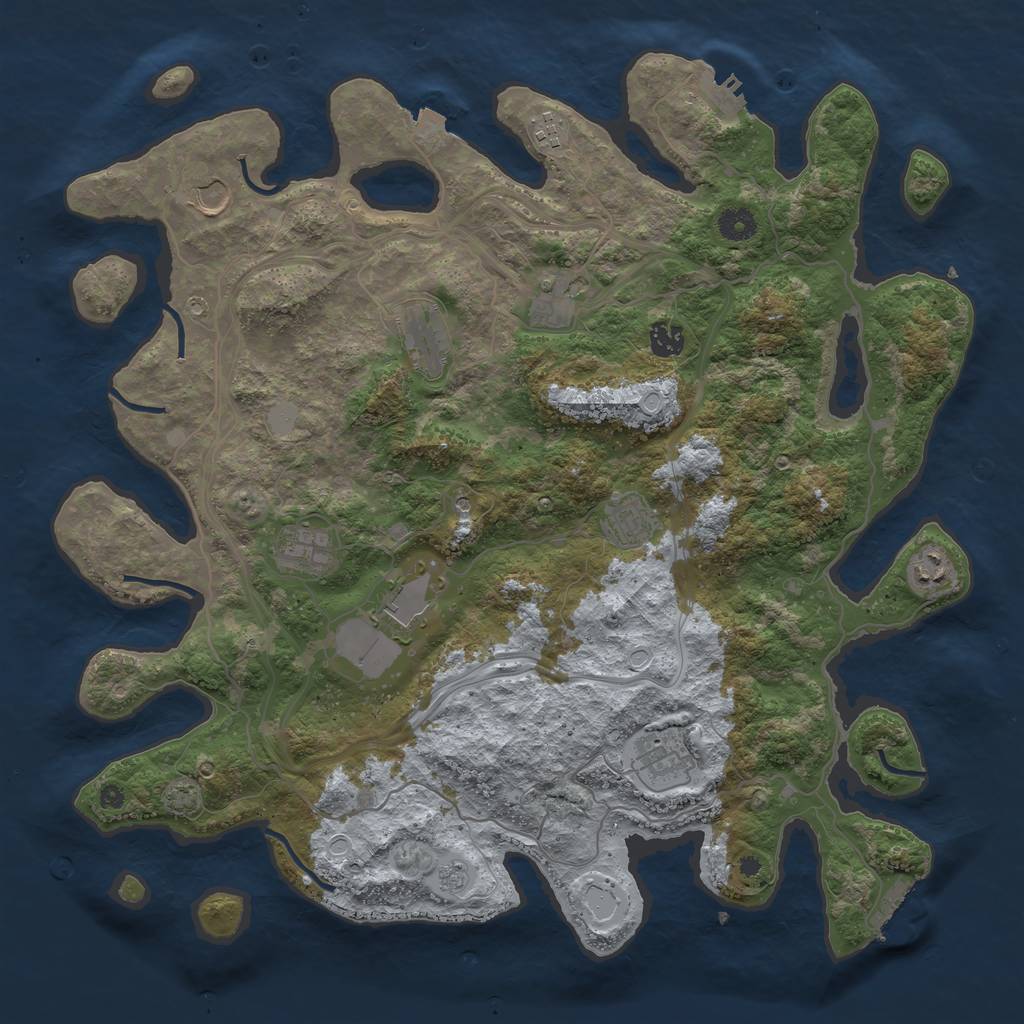 Rust Map: Procedural Map, Size: 4250, Seed: 2047762931, 18 Monuments