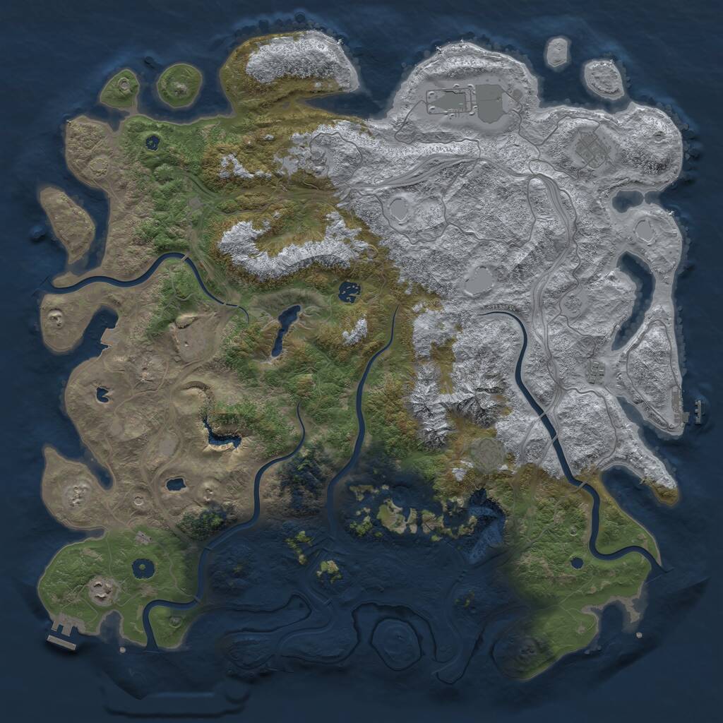 Rust Map: Procedural Map, Size: 5000, Seed: 871703417, 14 Monuments