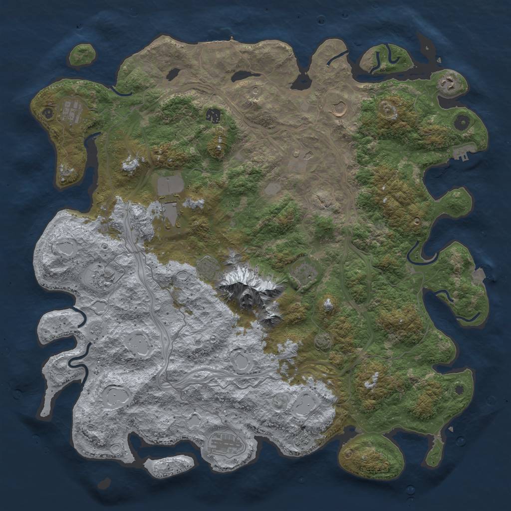Rust Map: Procedural Map, Size: 5000, Seed: 425, 19 Monuments