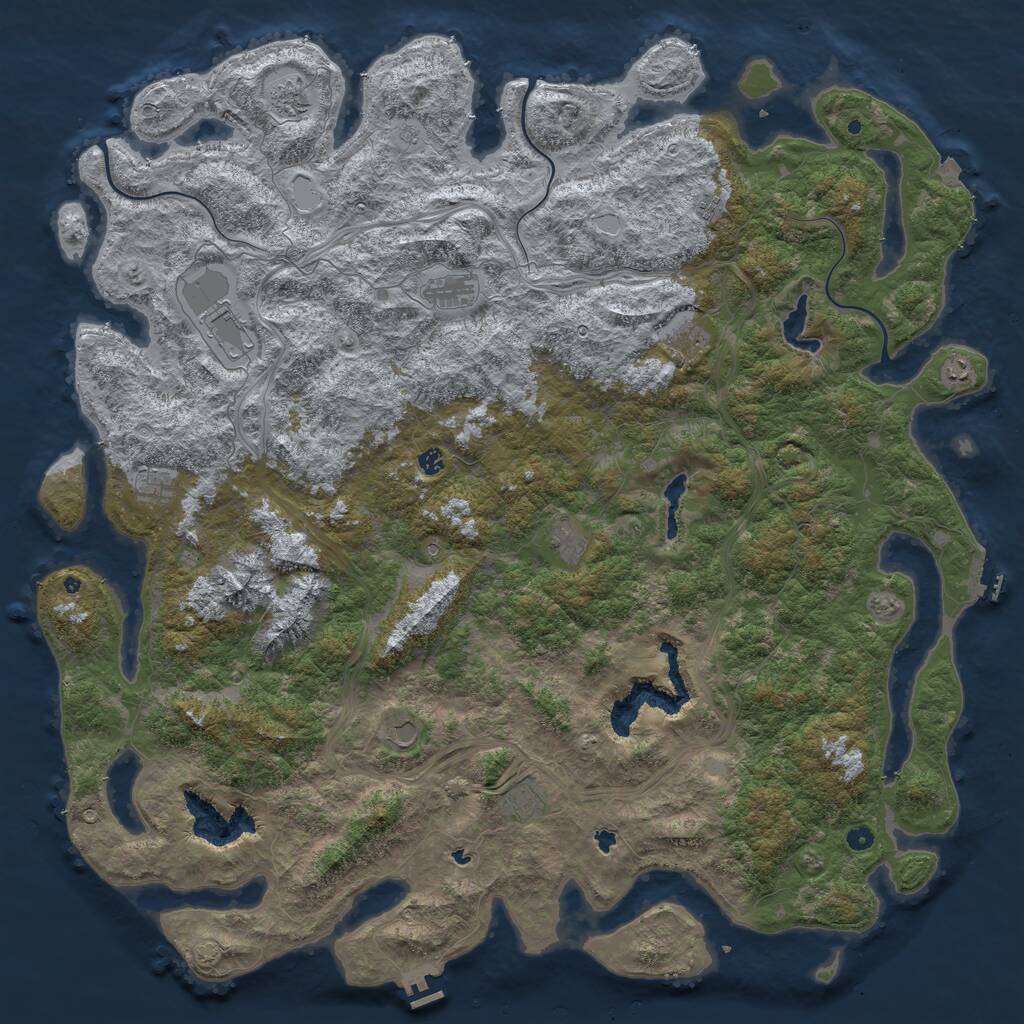 Rust Map: Procedural Map, Size: 6000, Seed: 1979346493, 17 Monuments