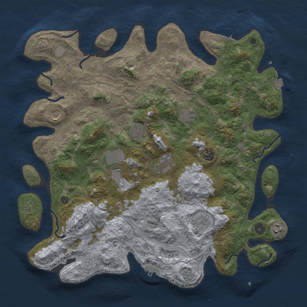 Rust Map: Procedural Map, Size: 4250, Seed: 1508269184, 17 Monuments