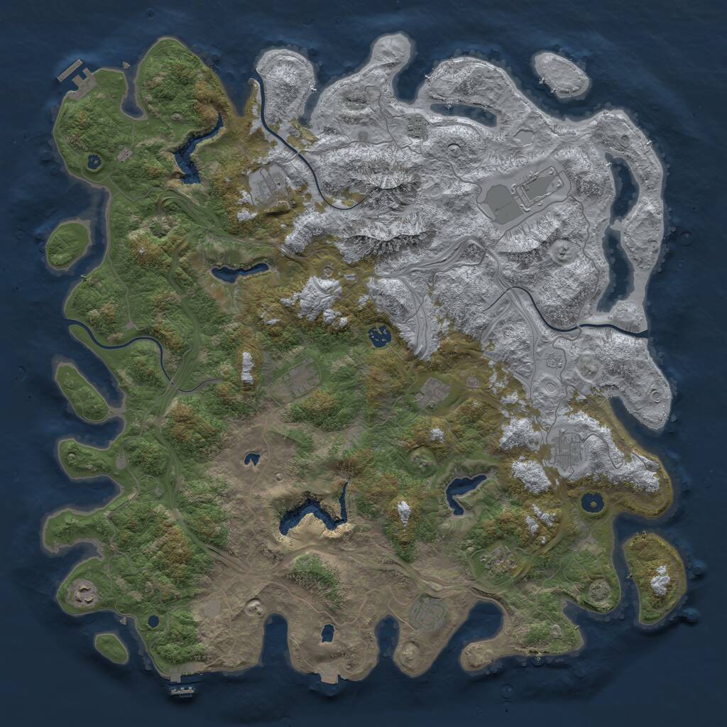 Rust Map: Procedural Map, Size: 5000, Seed: 59385766, 16 Monuments