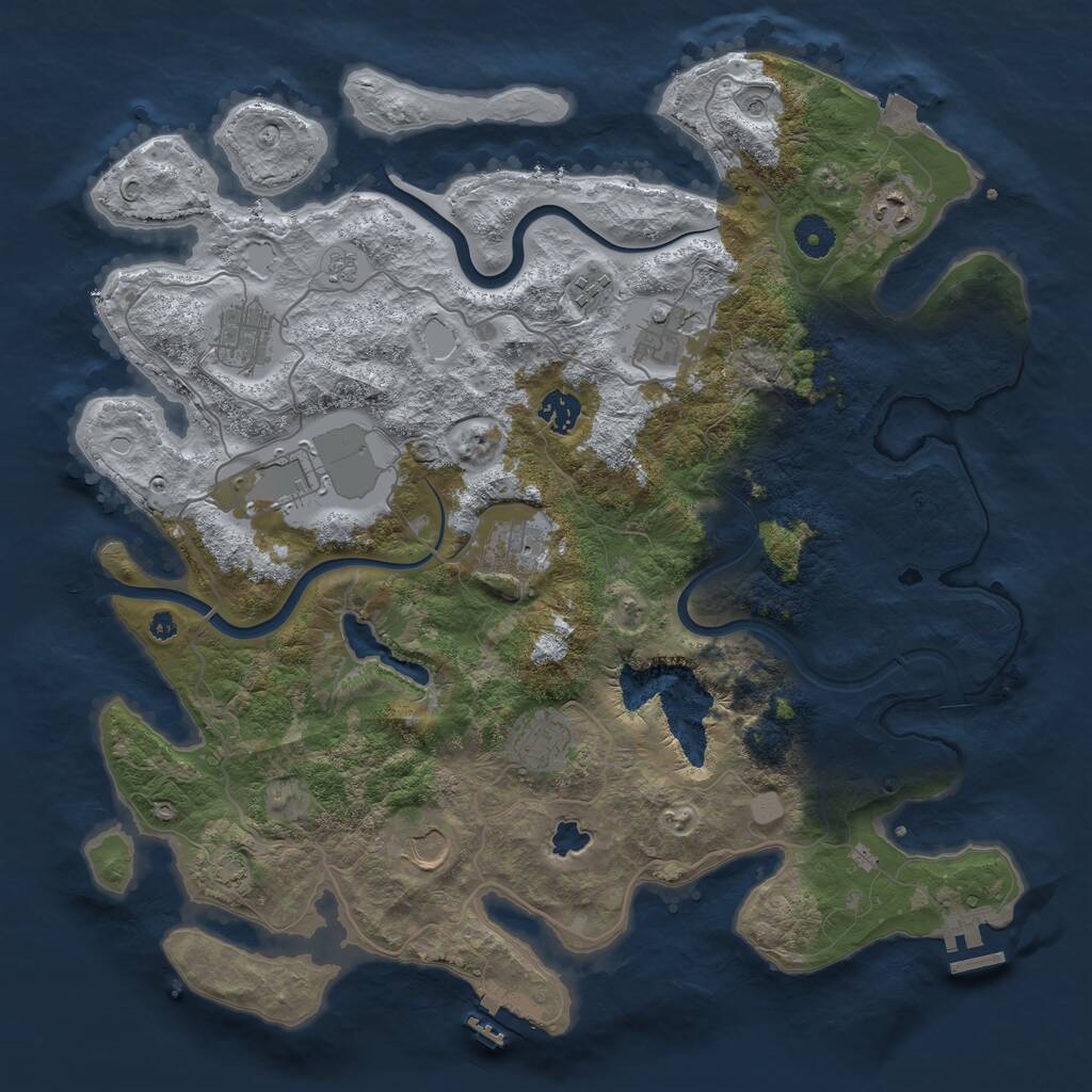 Rust Map: Procedural Map, Size: 4000, Seed: 865, 15 Monuments