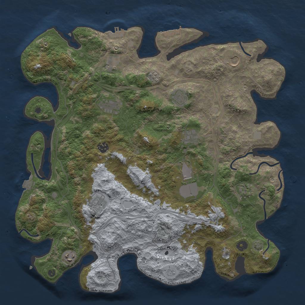 Rust Map: Procedural Map, Size: 4300, Seed: 61011327, 19 Monuments