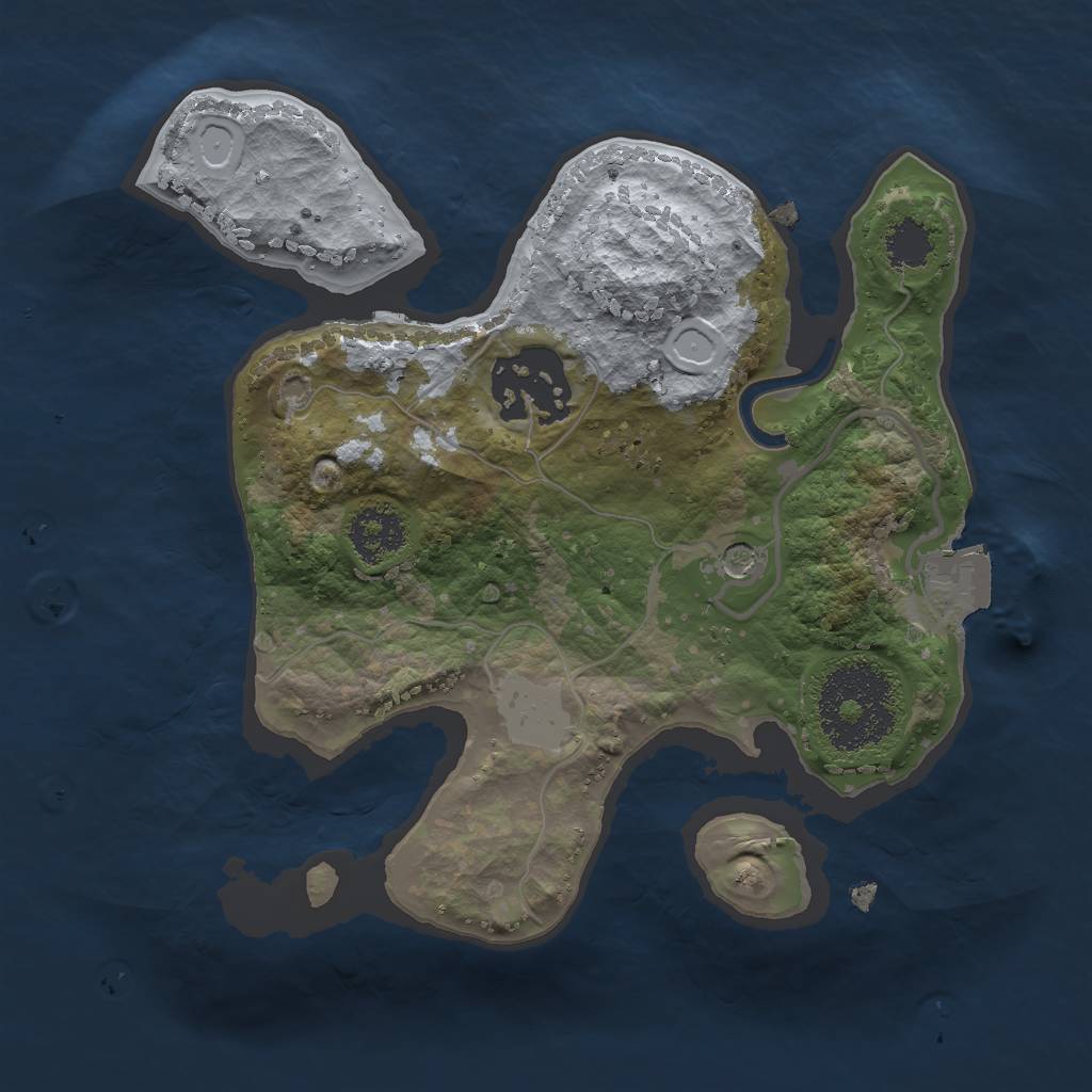 Rust Map: Procedural Map, Size: 2000, Seed: 578160870, 5 Monuments