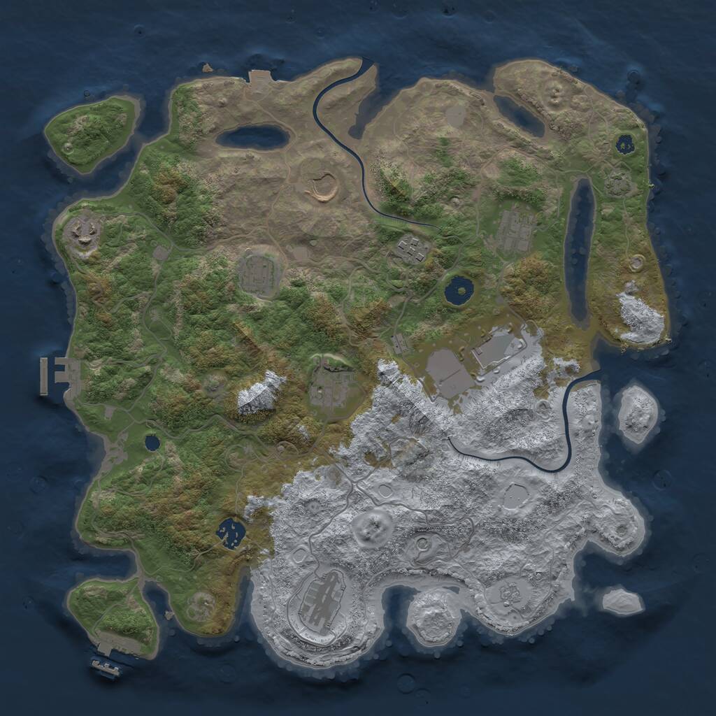 Rust Map: Procedural Map, Size: 3800, Seed: 2022689047, 15 Monuments