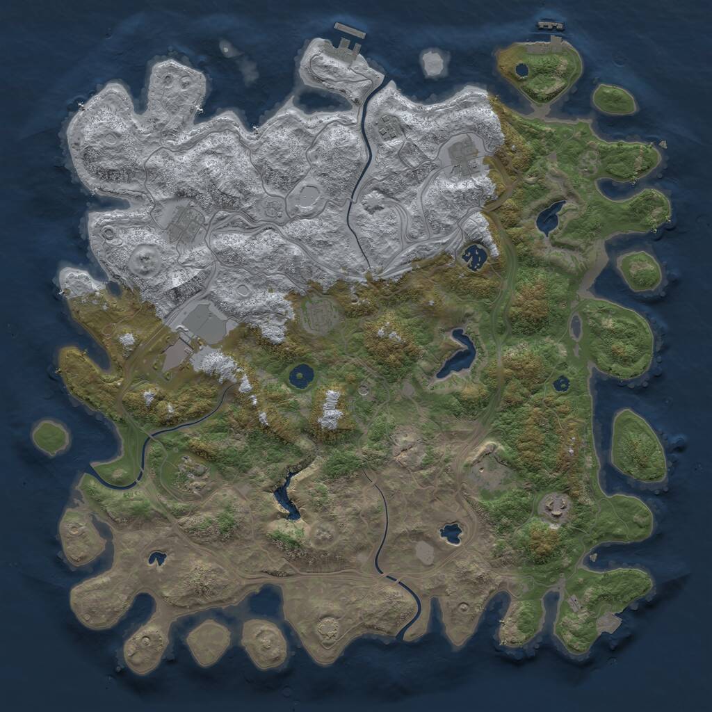 Rust Map: Procedural Map, Size: 4500, Seed: 1529247803, 15 Monuments