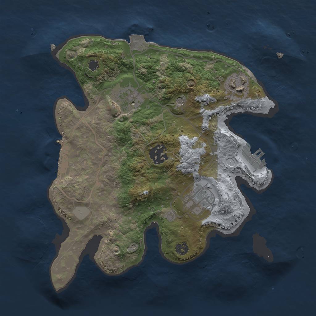 Rust Map: Procedural Map, Size: 2500, Seed: 86543652, 10 Monuments