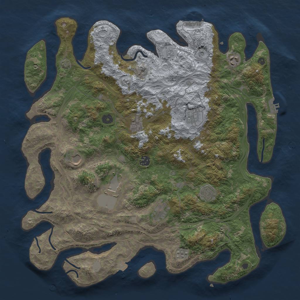 Rust Map: Procedural Map, Size: 4250, Seed: 1446548359, 17 Monuments