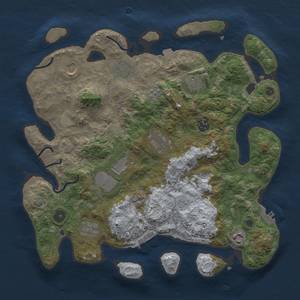 Thumbnail Rust Map: Procedural Map, Size: 3700, Seed: 1075046658, 17 Monuments