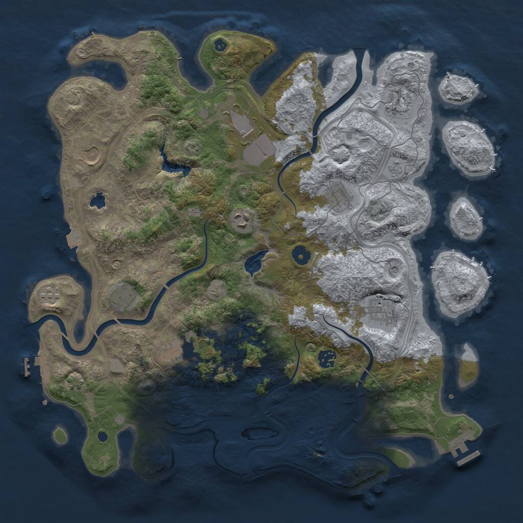 Rust Map: Procedural Map, Size: 4250, Seed: 669292426, 16 Monuments