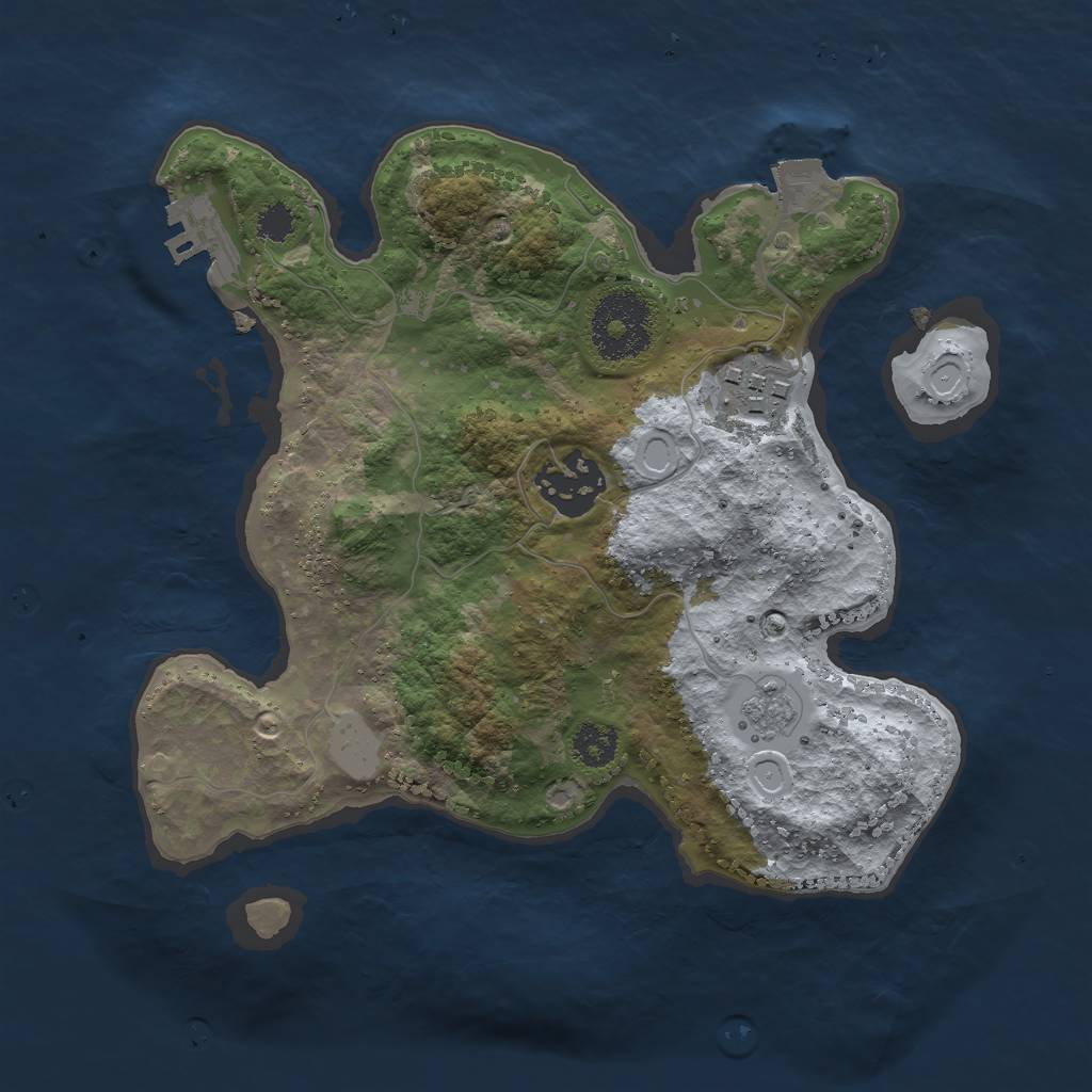 Rust Map: Procedural Map, Size: 2500, Seed: 1483196545, 7 Monuments