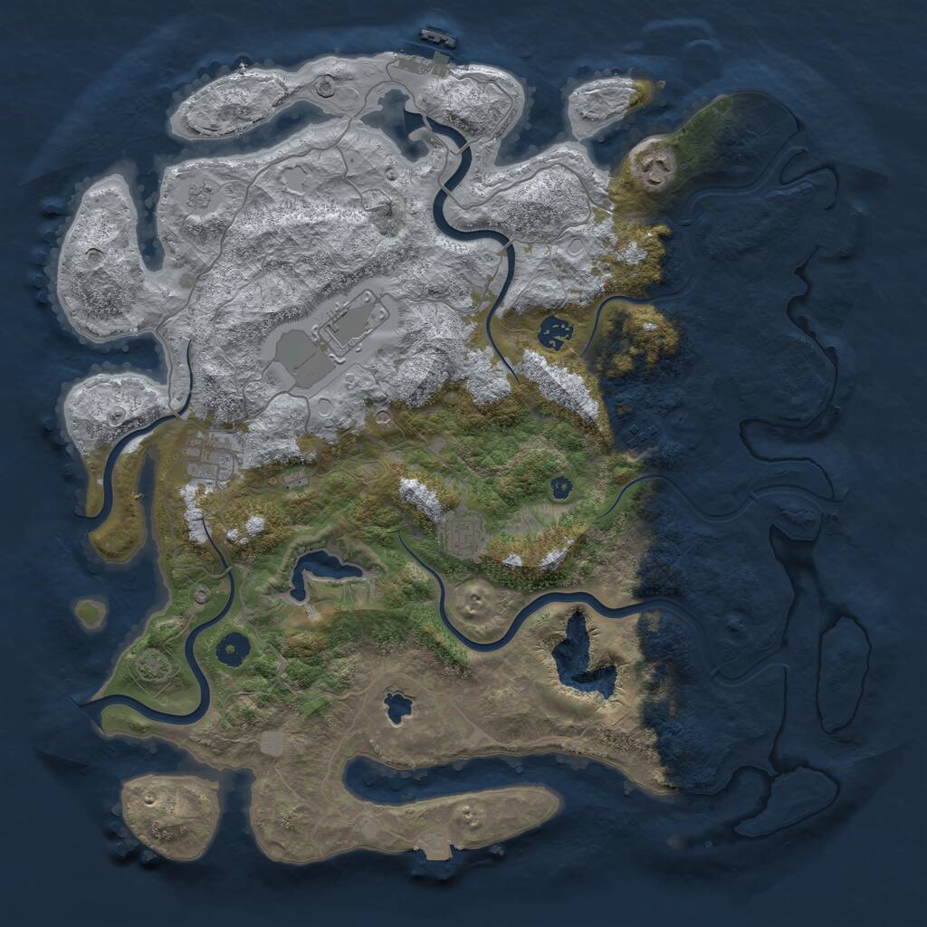 Rust Map: Procedural Map, Size: 4200, Seed: 541943644, 12 Monuments
