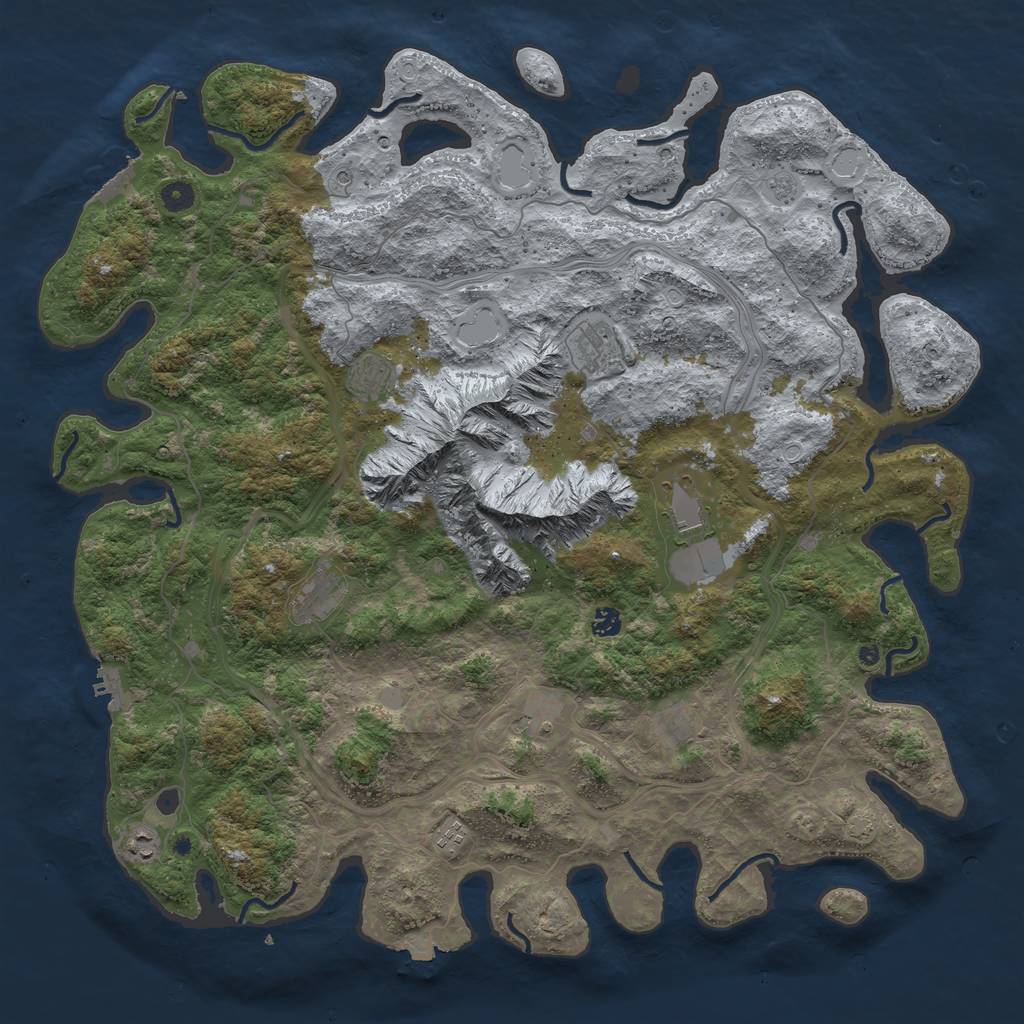 Rust Map: Procedural Map, Size: 5000, Seed: 238457388, 17 Monuments