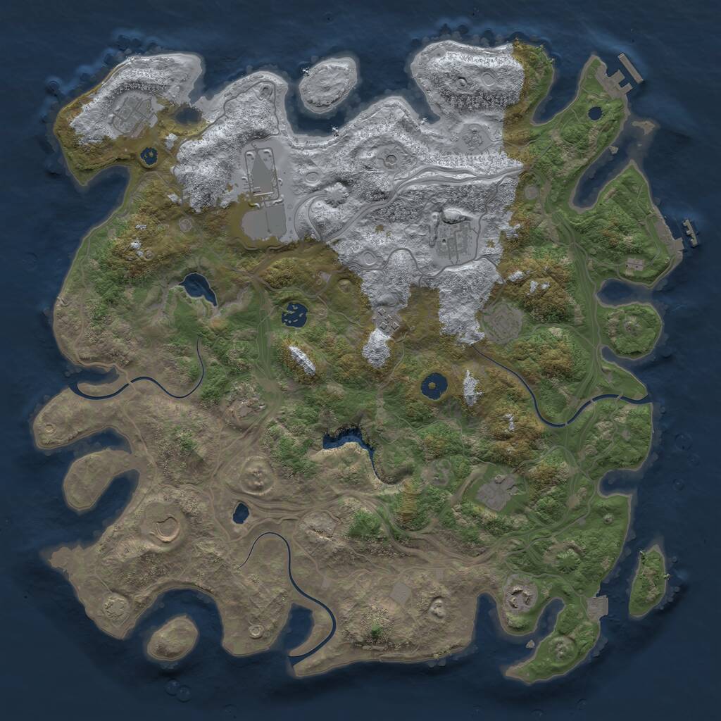 Rust Map: Procedural Map, Size: 4250, Seed: 546286737, 16 Monuments