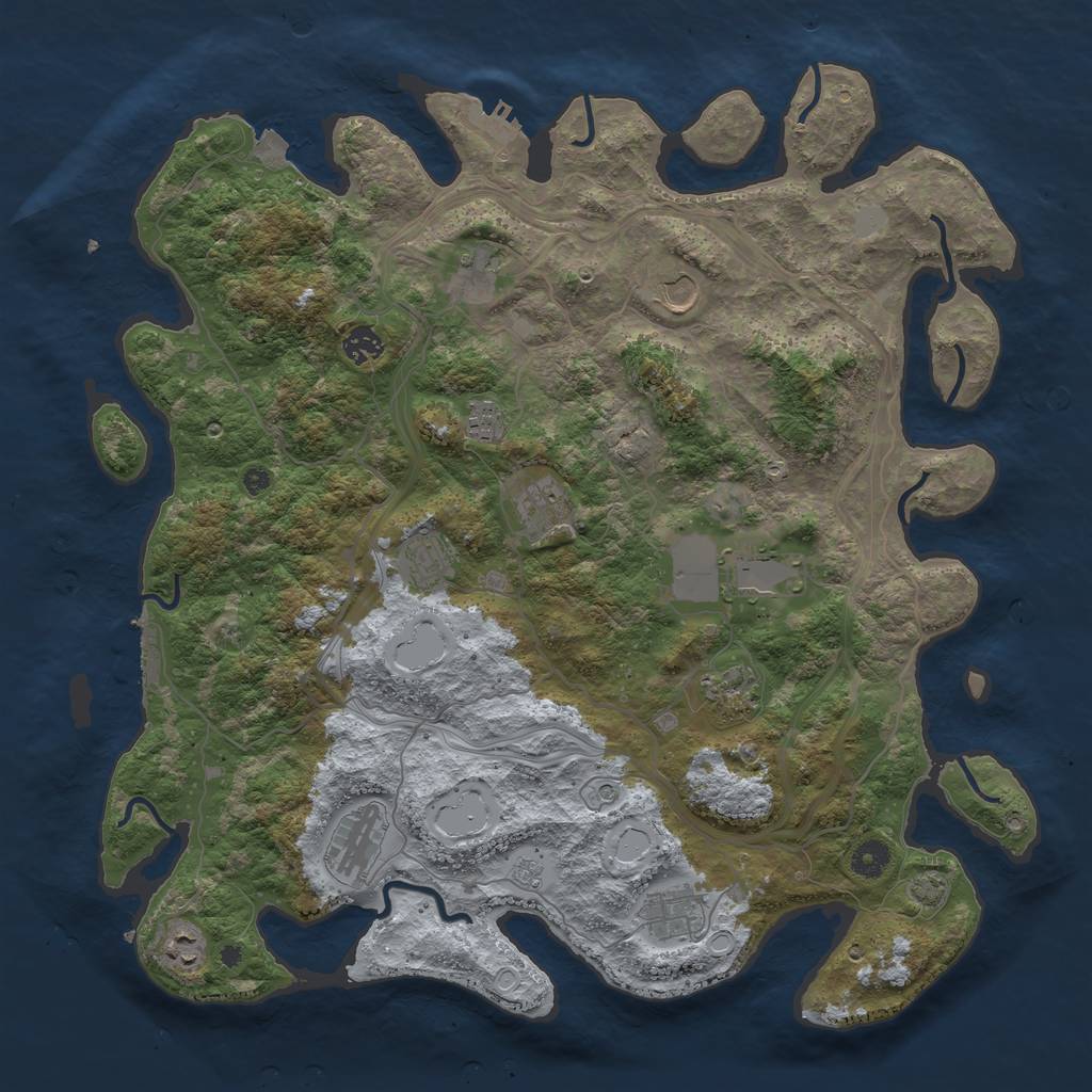 Rust Map: Procedural Map, Size: 4300, Seed: 97657203, 19 Monuments