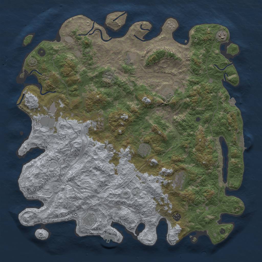 Rust Map: Procedural Map, Size: 4900, Seed: 1003330000, 18 Monuments