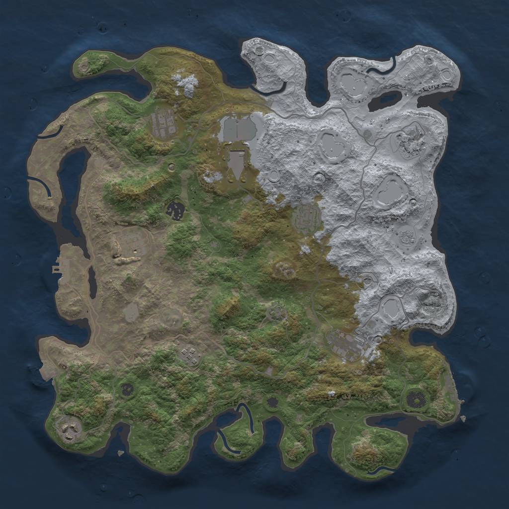 Rust Map: Procedural Map, Size: 4100, Seed: 92346756, 17 Monuments