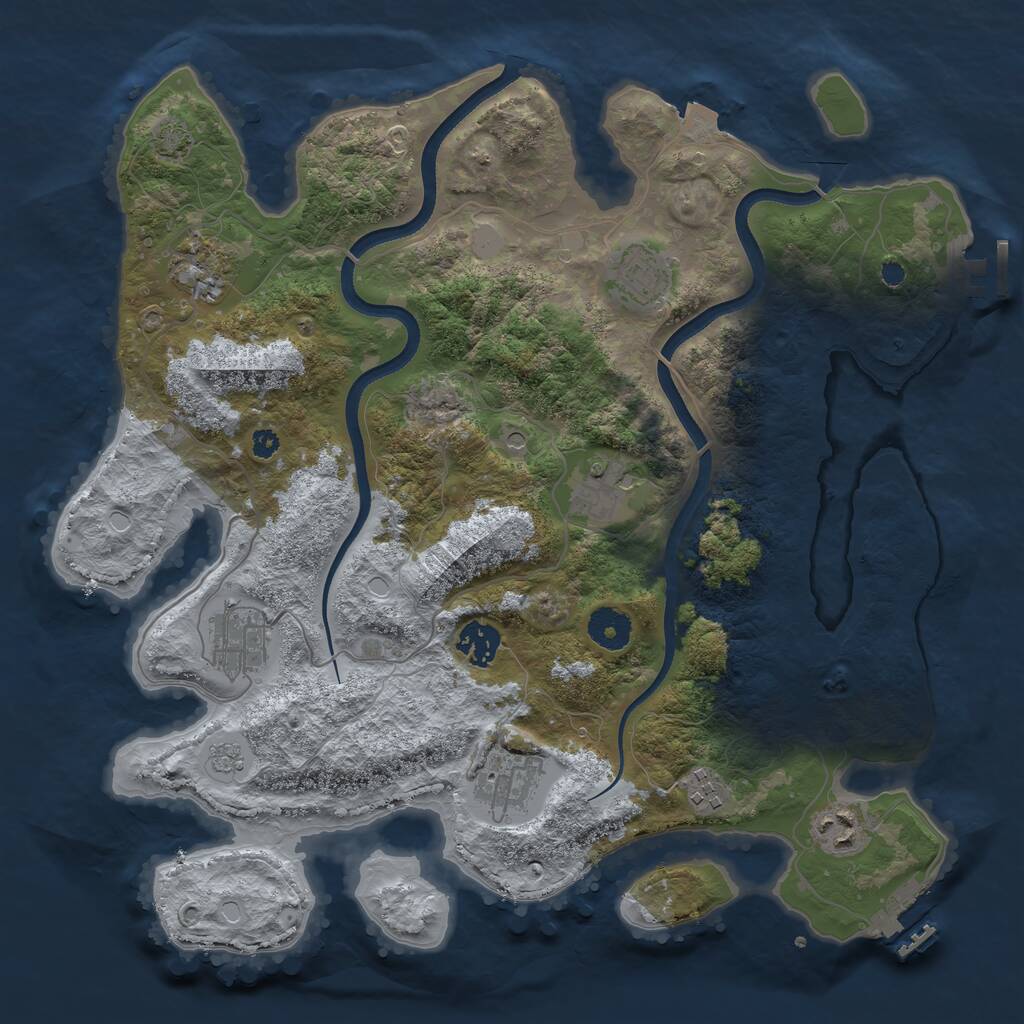 Rust Map: Procedural Map, Size: 3600, Seed: 82102108, 14 Monuments