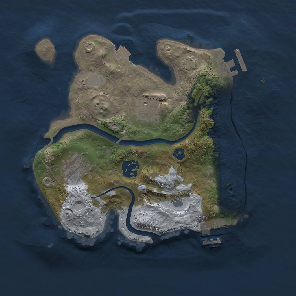 Rust Map: Procedural Map, Size: 2500, Seed: 1376559245, 7 Monuments