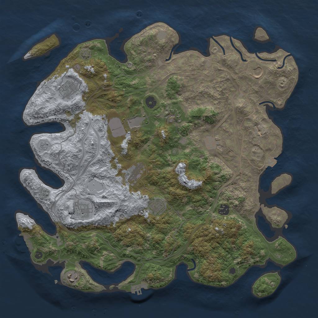 Rust Map: Procedural Map, Size: 4250, Seed: 1793818087, 19 Monuments