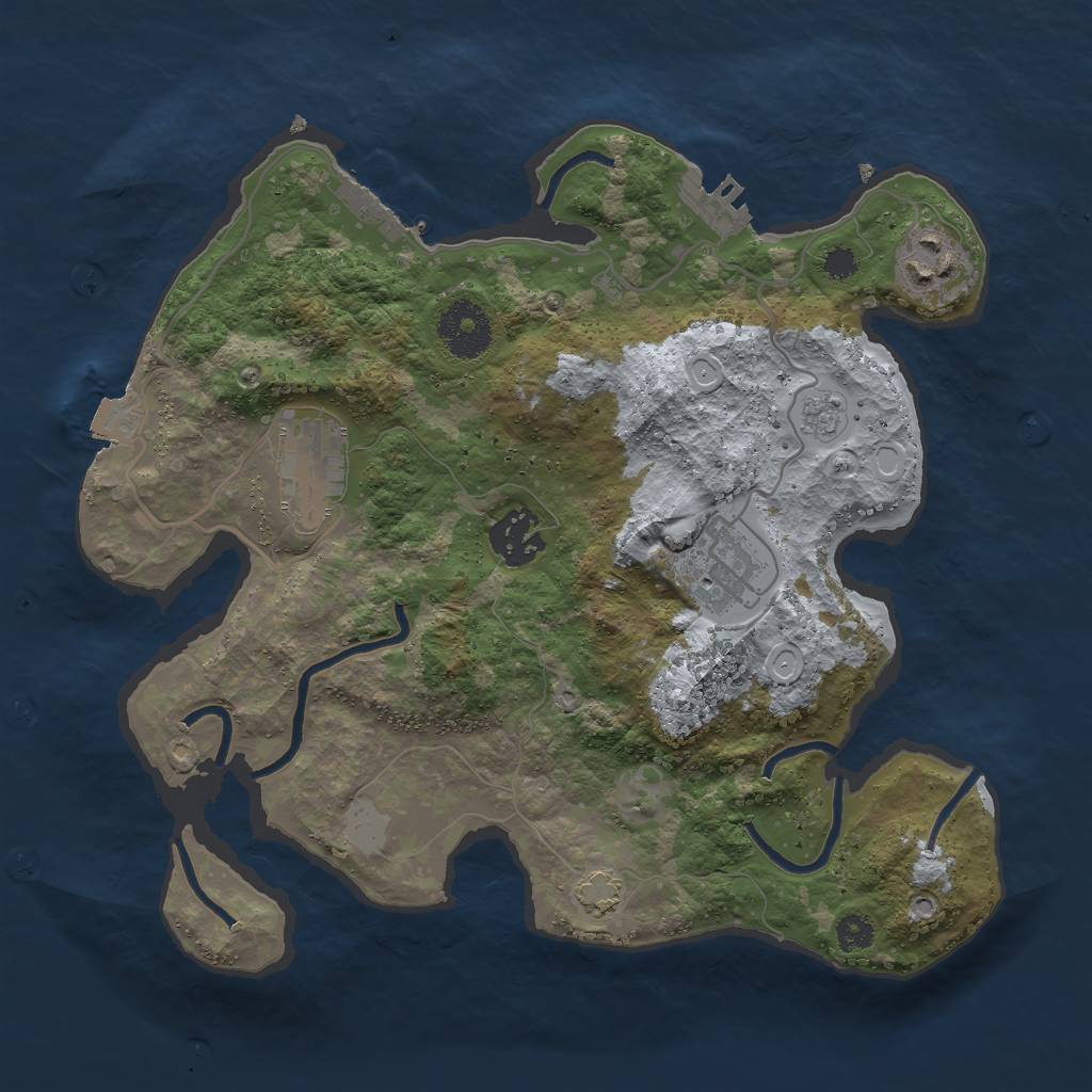 Rust Map: Procedural Map, Size: 3000, Seed: 991165496, 11 Monuments