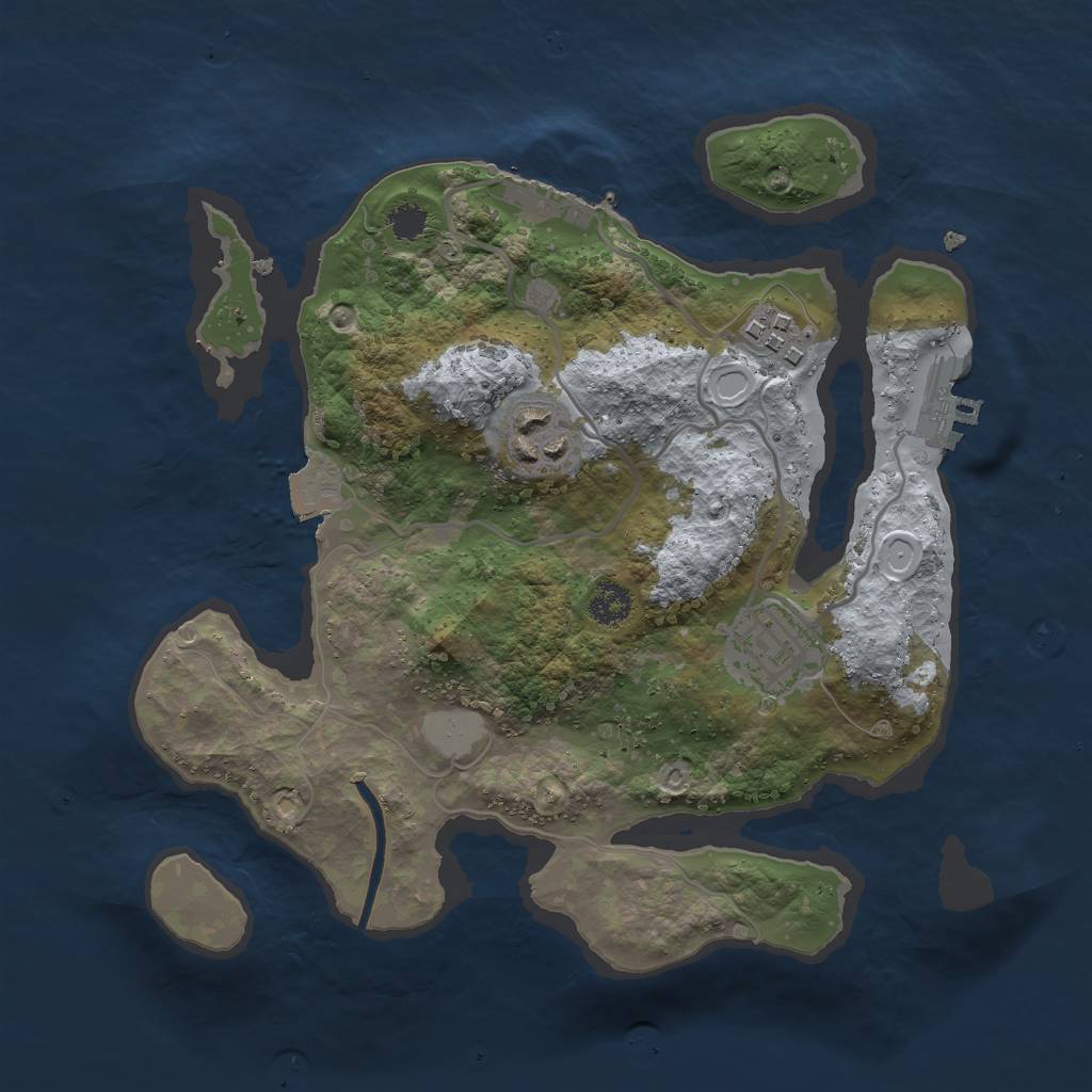 Rust Map: Procedural Map, Size: 2600, Seed: 2856, 8 Monuments