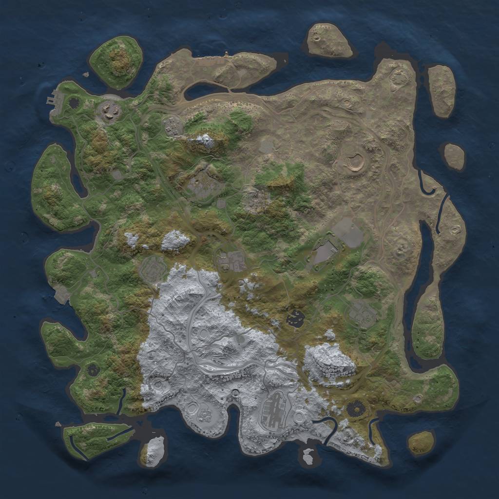Rust Map: Procedural Map, Size: 4250, Seed: 169824582, 18 Monuments