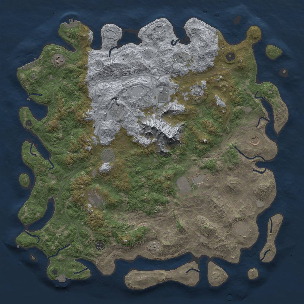 Rust Map: Procedural Map, Size: 5000, Seed: 13893, 19 Monuments