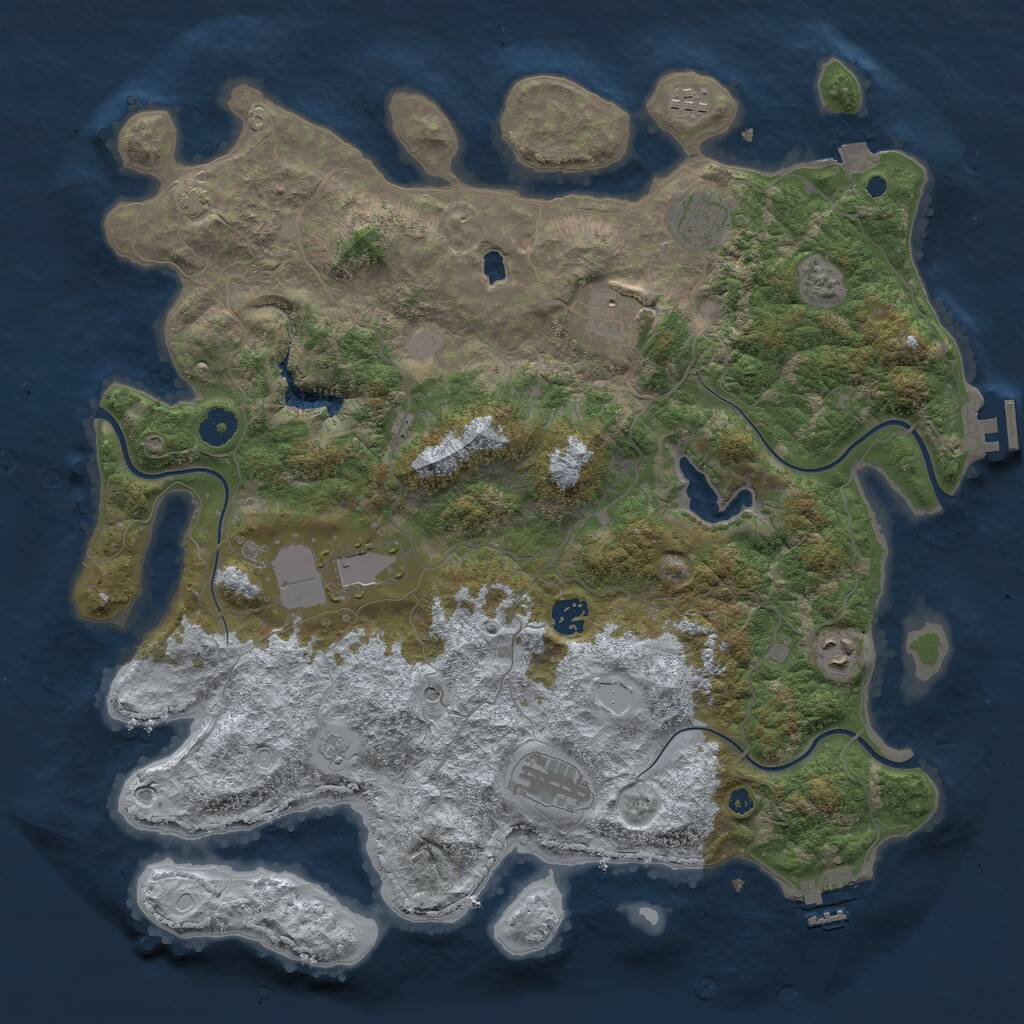 Rust Map: Procedural Map, Size: 4145, Seed: 1566, 13 Monuments