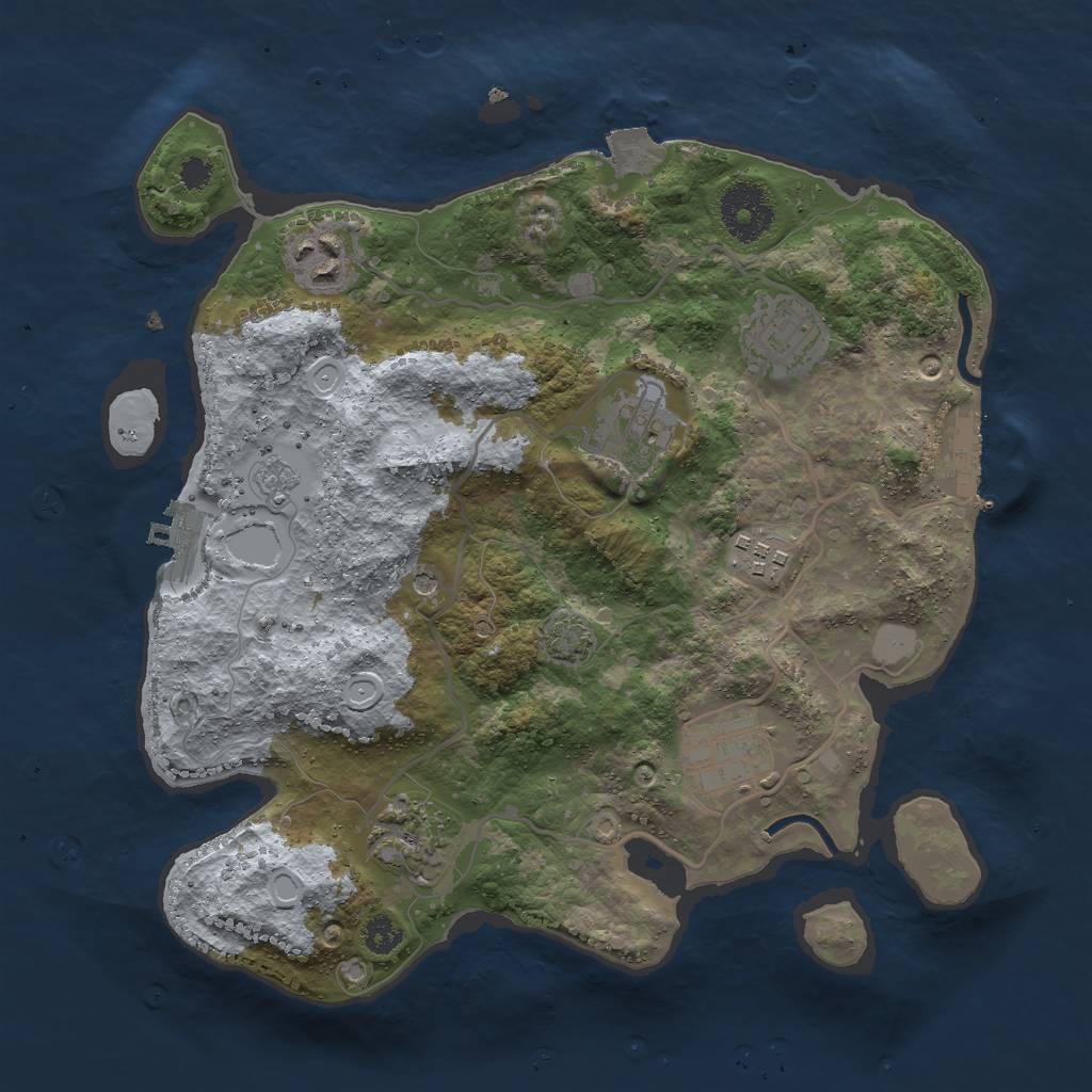 Rust Map: Procedural Map, Size: 3000, Seed: 22786, 14 Monuments
