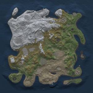 Thumbnail Rust Map: Procedural Map, Size: 3500, Seed: 242255585, 17 Monuments