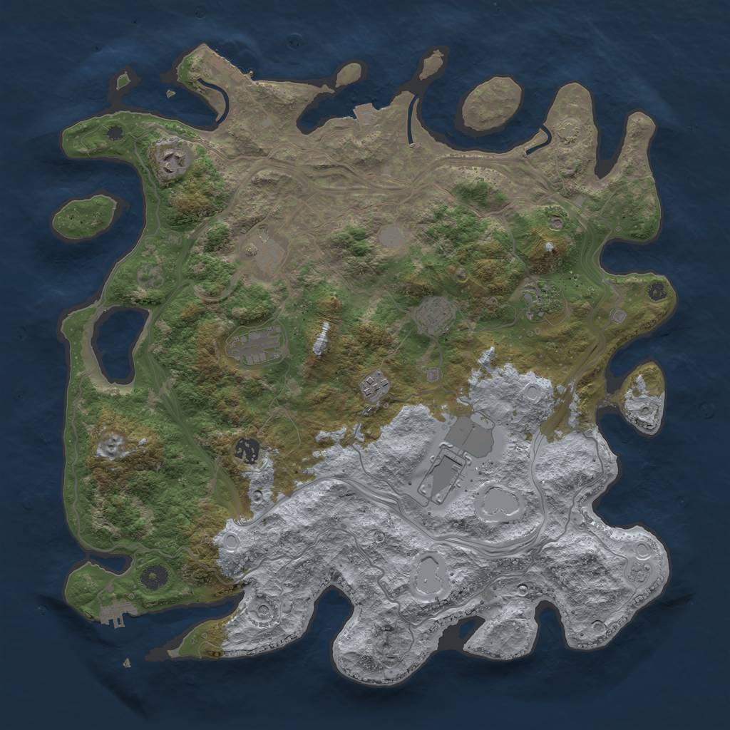 Rust Map: Procedural Map, Size: 4250, Seed: 43243234, 16 Monuments