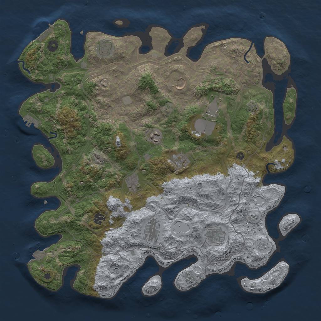 Rust Map: Procedural Map, Size: 4250, Seed: 901606584, 18 Monuments