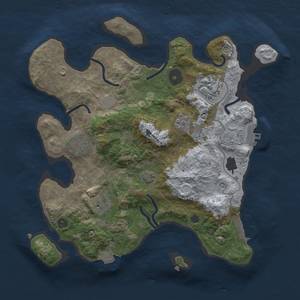 Thumbnail Rust Map: Procedural Map, Size: 3000, Seed: 1564399868, 12 Monuments