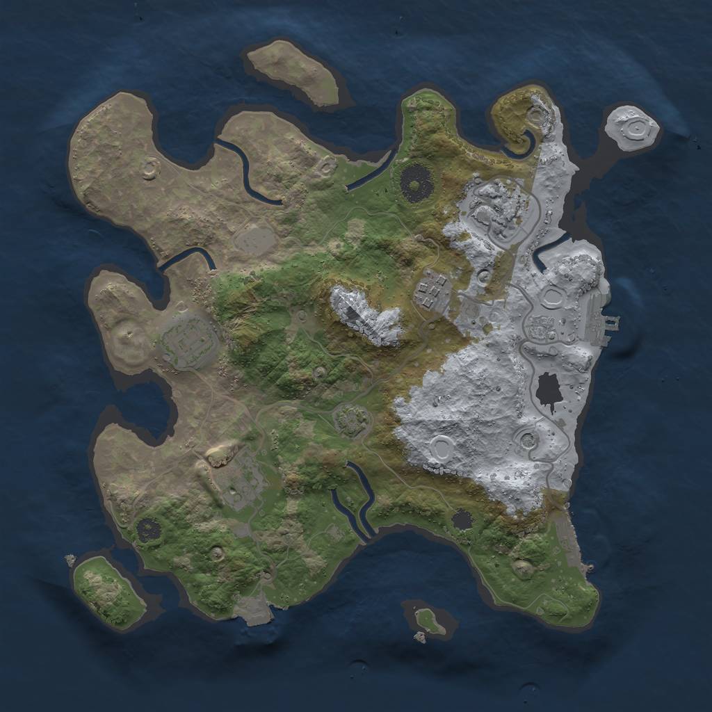 Rust Map: Procedural Map, Size: 3000, Seed: 1564399868, 12 Monuments