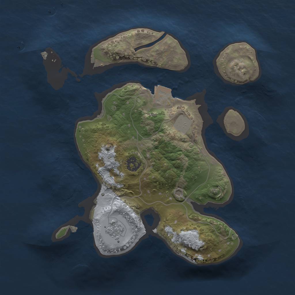 Rust Map: Procedural Map, Size: 2000, Seed: 1152287217, 4 Monuments