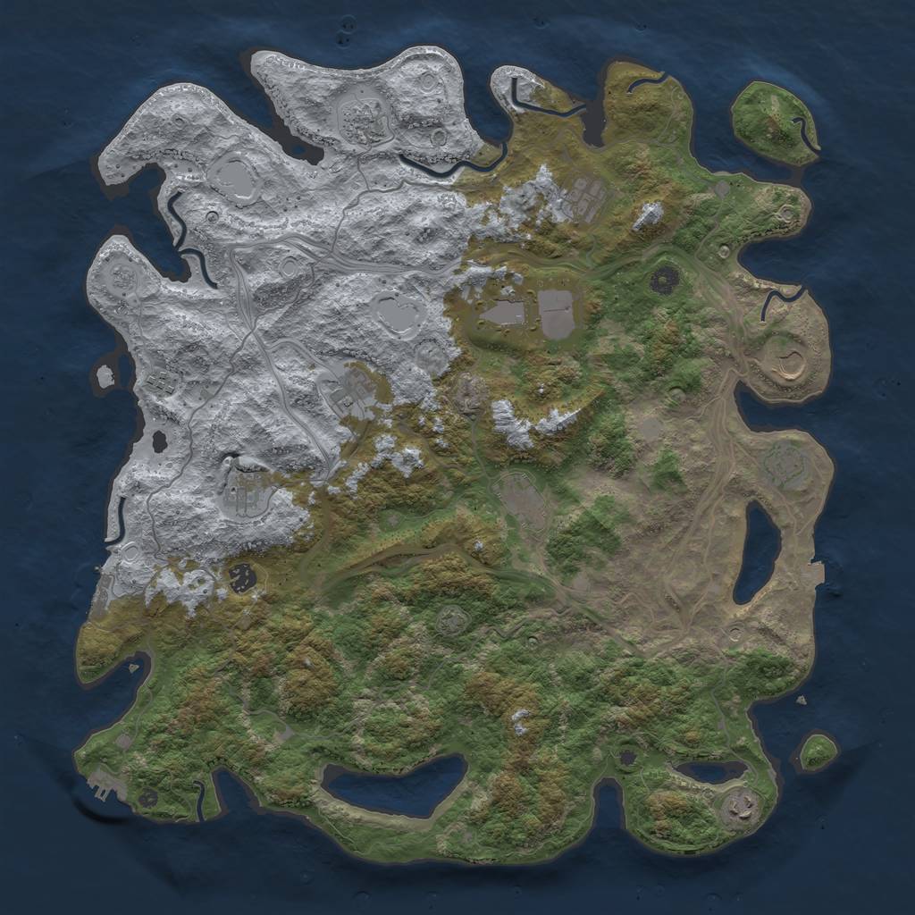 Rust Map: Procedural Map, Size: 4800, Seed: 14438, 19 Monuments