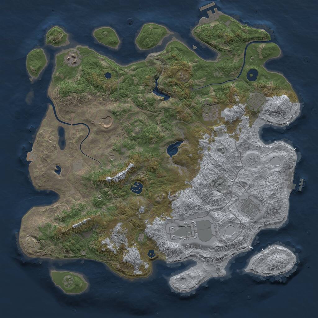 Rust Map: Procedural Map, Size: 4000, Seed: 482569, 14 Monuments