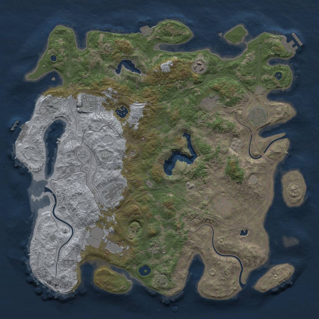 Rust Map: Procedural Map, Size: 4250, Seed: 777792648, 16 Monuments