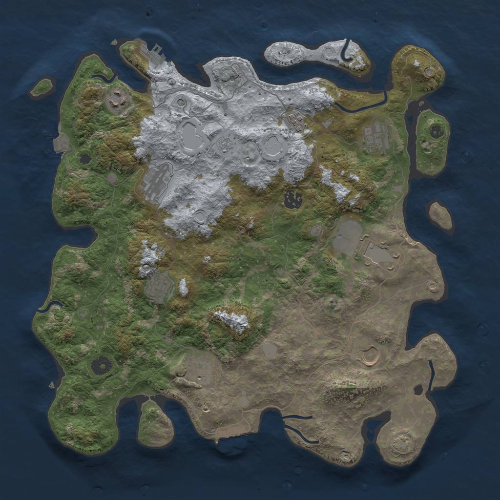 Rust Map: Procedural Map, Size: 3900, Seed: 5567442, 17 Monuments